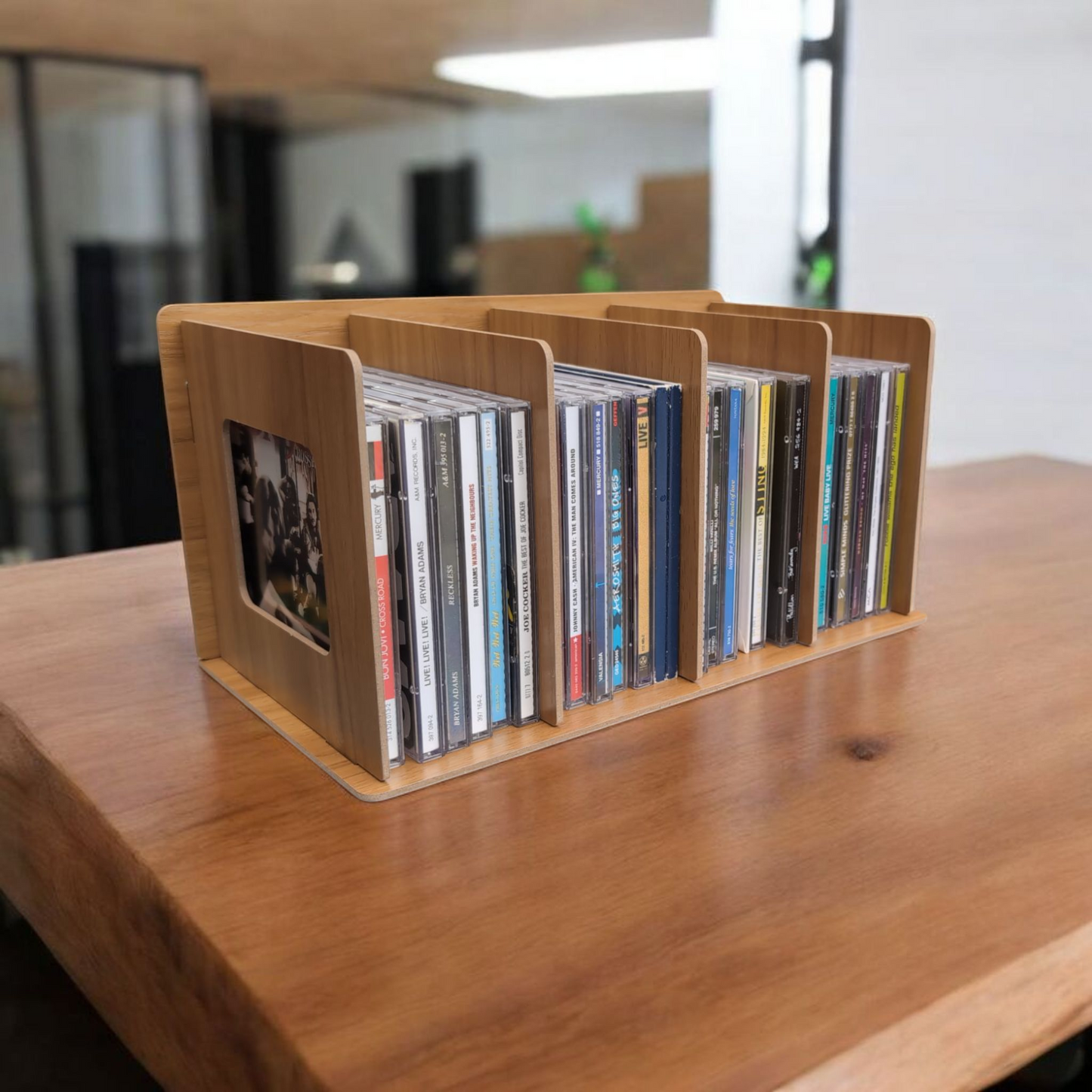 Walnoot Bamboe CD-houder | CD/DC