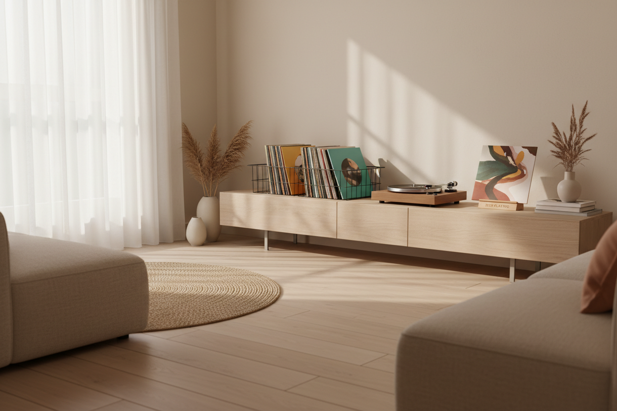 Van Rommelige Stapel naar Eyecatcher: Zo Integreer je Vinyl in een Japandi Interieur