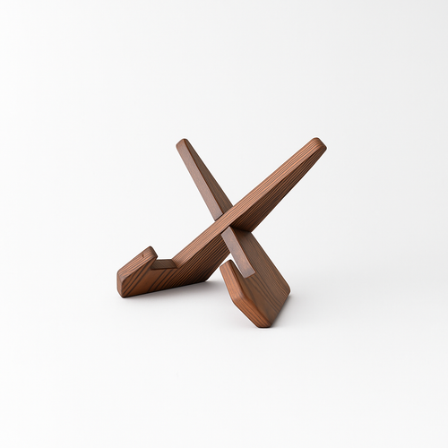 Minimalistische houten LP-houder in modern design, geschikt als standaard voor vinylplaten