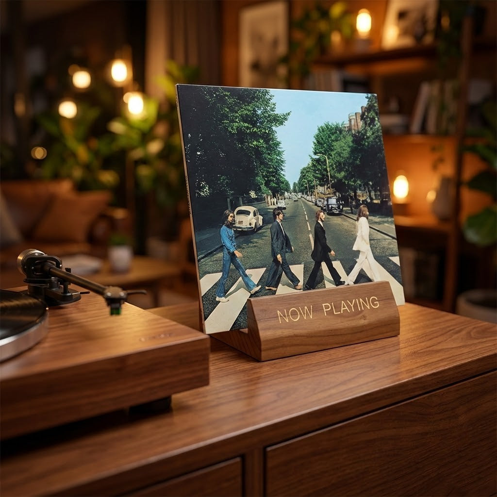Now Playing LP-standaard – Houten Display