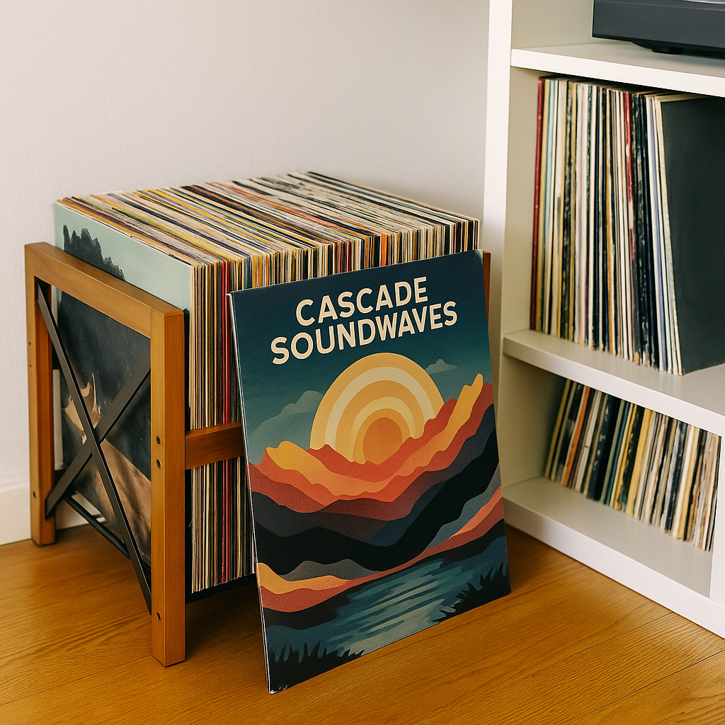 Stijlvolle Houten LP Houder | Ruimte voor 75+ LP's