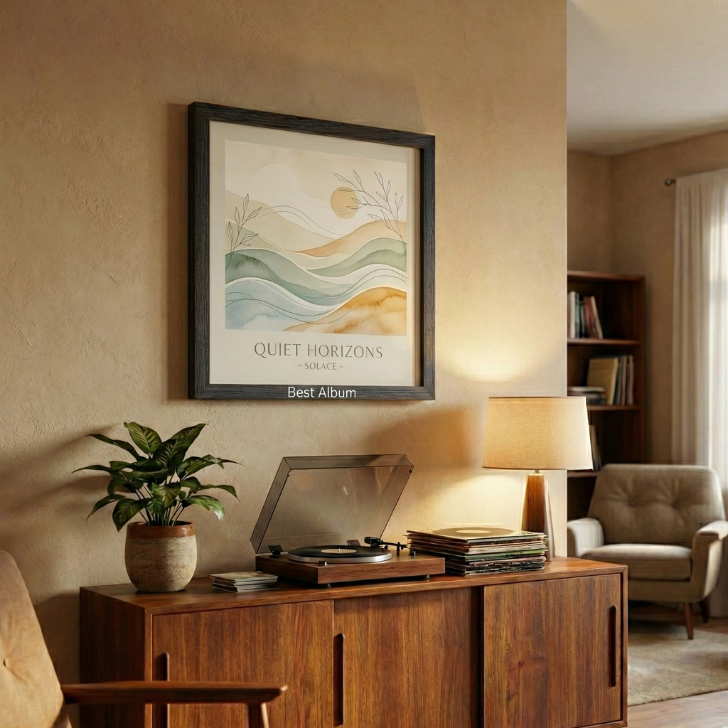 Bruine Houten LP Lijst | Frame voor Vinyl Albumhoes