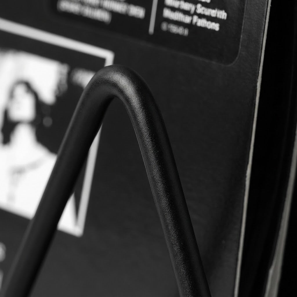 Minimalist Vinyl Record Rack – Black Steel | Holds 25+ LPs